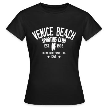 venice beach sporting club - Women's T-Shirt - black - Front - AI Model Female 172 dark (172cm)
