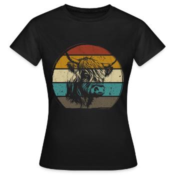 Scottish Highlander Highland Cattle Highland - Women's T-Shirt - black - Front - AI Model Female 172 dark (172cm)