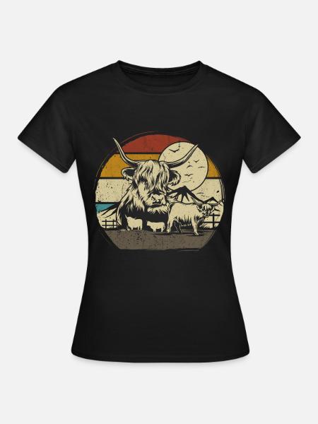 Highlander écossais Highland Cattle Highland - T-shirt Femme - noir