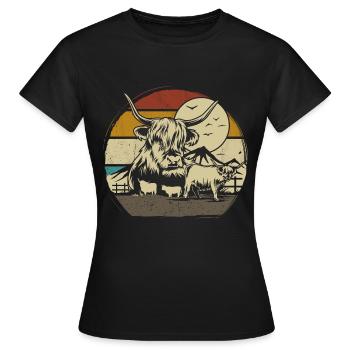 Scottish Highlander Highland Cattle Highland - Women's T-Shirt - black - Front - AI Model Female 172 dark (172cm)