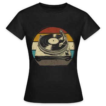 vinyle vinyle musique platine rétro - T-shirt Femme - noir - Devant - AI Model Female 172 dark (172cm)