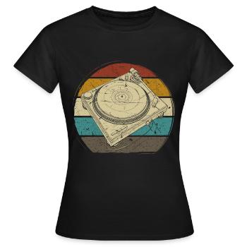vinyle vinyle musique platine rétro - T-shirt Femme - noir - Devant - AI Model Female 172 dark (172cm)