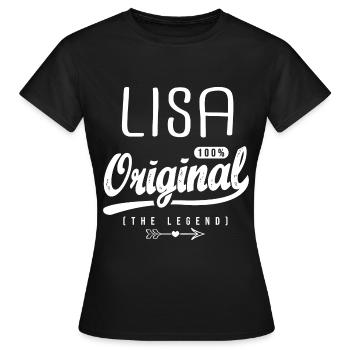 Lisa ORIGINAL personnalisé prénom lisa - T-shirt Femme - noir - Devant - AI Model Female 172 dark (172cm)