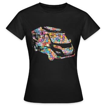 Romantic flowery motorhome - Women's T-Shirt - black - Front - AI Model Female 172 dark (172cm)