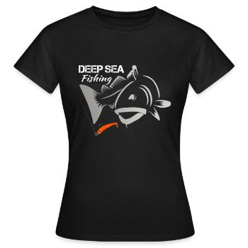 Dorsch Angeln - Meeresangeln - Frauen T-Shirt - Schwarz - Vorne - AI Model Female 172 dark (172cm)