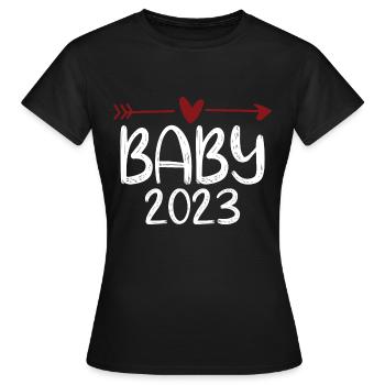 Bébé 2023 - T-shirt Femme - noir - Devant - AI Model Female 172 dark (172cm)