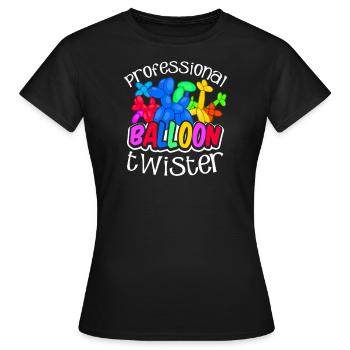 Ballon Twist Professionnel Ballon Twister Cadeau - T-shirt Femme - noir - Devant - AI Model Female 172 dark (172cm)