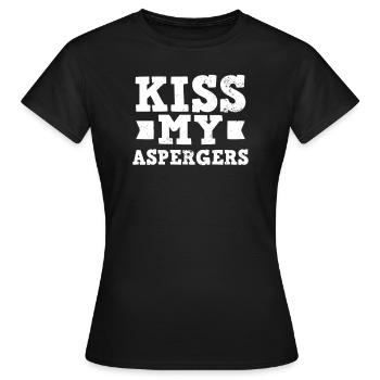 Aspergers Kiss My Aspergers Gift - T-shirt Femme - noir - Devant - AI Model Female 172 dark (172cm)