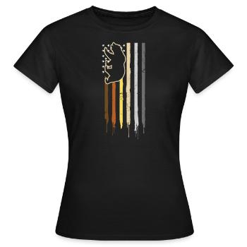 Schwuler Vati-Stolz-Bär patriotisches US-Flaggen-Geschenk - Frauen T-Shirt - Schwarz - Vorne - AI Model Female 172 dark (172cm)