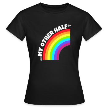 Couple gay mon autre demi-cadeau - T-shirt Femme - noir - Devant - AI Model Female 172 dark (172cm)