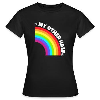 Couple gay mon autre demi-cadeau - T-shirt Femme - noir - Devant - AI Model Female 172 dark (172cm)