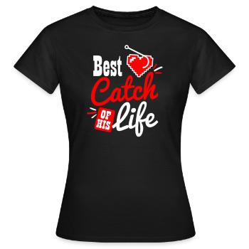 Couple pêchant le meilleur cadeau de sa vie - T-shirt Femme - noir - Devant - AI Model Female 172 dark (172cm)
