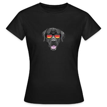 Deutschland Deutschlandfahne Süßer Hund Geschenk - Frauen T-Shirt - Schwarz - Vorne - AI Model Female 172 dark (172cm)