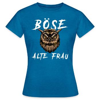Dames mal vieille dame de la tête de mort de grand-mère cadeau - T-shirt Femme - bleu saphir antique chiné - Devant - AI Model Female 172 dark (172cm)