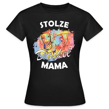 Dackelmotiv Dackel Damen Hund Herren Silhouette - Frauen T-Shirt - Schwarz - Vorne - AI Model Female 172 dark (172cm)