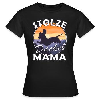 Dackelmotiv Dackel Damen Hund Herren Silhouette - Frauen T-Shirt - Schwarz - Vorne - AI Model Female 172 dark (172cm)