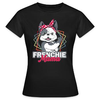 Bouledogue française Frenchie Mama chien - T-shirt Femme - noir - Devant - AI Model Female 172 dark (172cm)