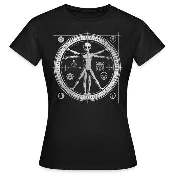 Mysteriöses Alien-Entdecker-Symboldesign - Frauen T-Shirt - Schwarz - Vorne - AI Model Female 172 dark (172cm)