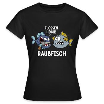 Raubfisch - Frauen T-Shirt - Schwarz - Vorne - AI Model Female 172 dark (172cm)