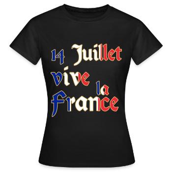Frankreich Nationalfeiertag Feiertag 14 Juli - Frauen T-Shirt - Schwarz - Vorne - AI Model Female 172 dark (172cm)