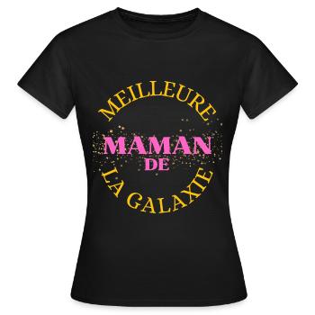 Meilleure maman de la galaxie - cadeau noël, fête - T-shirt Femme - noir - Devant - AI Model Female 172 dark (172cm)