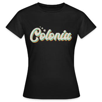 Köln, Colonia, Vintage - Frauen T-Shirt - Schwarz - Vorne - AI Model Female 172 dark (172cm)