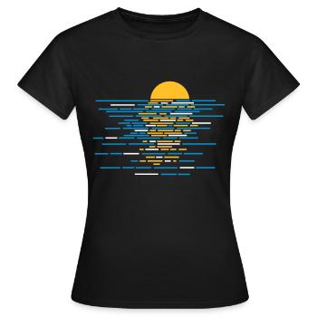 Sonnenuntergang Sonne Urlaub sunset Meer Majorca - Frauen T-Shirt - Schwarz - Vorne - AI Model Female 172 dark (172cm)