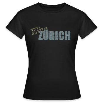 Elite ZÜRICH - Frauen T-Shirt - Schwarz - Vorne - AI Model Female 172 dark (172cm)