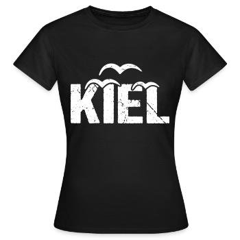 Mouette de Kiel Ville hanséatique de Kiel - T-shirt Femme - noir - Devant - AI Model Female 172 dark (172cm)
