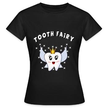 tee-shirt dentaire fée dentaire dentiste infirmière dentaire - T-shirt Femme - noir - Devant - AI Model Female 172 dark (172cm)