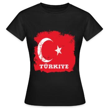 Drapeau turc - T-shirt Femme - noir - Devant - AI Model Female 172 dark (172cm)