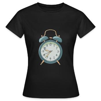Wecker - Frauen T-Shirt - Schwarz - Vorne - AI Model Female 172 dark (172cm)