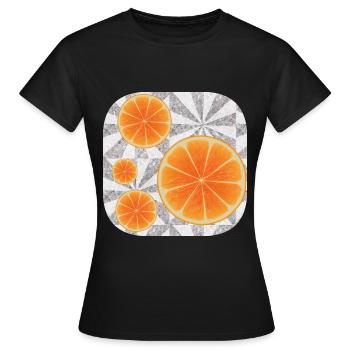 Orangen-Kunst - Frauen T-Shirt - Schwarz - Vorne - AI Model Female 172 dark (172cm)