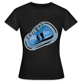 Mousqueton Randonnée - T-shirt Femme - noir - Devant - AI Model Female 172 dark (172cm)
