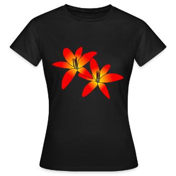 wundervolle orange Lilien, Blumen, Lilie - Frauen T-Shirt - Schwarz - Vorne - AI Model Female 172 dark (172cm)