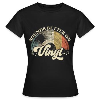 vinyle vinyle musique platine rétro - T-shirt Femme - noir - Devant - AI Model Female 172 dark (172cm)