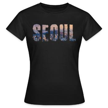 seoul stadt - Frauen T-Shirt - Schwarz - Vorne - AI Model Female 172 dark (172cm)
