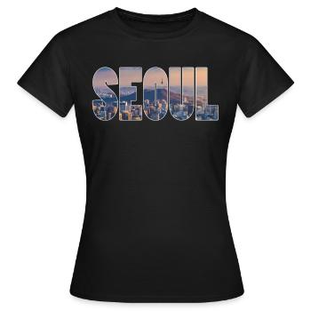 seoul korea - Frauen T-Shirt - Schwarz - Vorne - AI Model Female 172 dark (172cm)