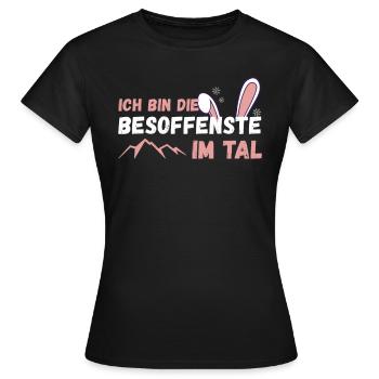 Après Ski Skilehrer Apres Hütte Gaudi Alm - Frauen T-Shirt - Schwarz - Vorne - AI Model Female 172 dark (172cm)