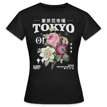 Tokyo Flower Market - Frauen T-Shirt - Schwarz - Vorne - AI Model Female 172 dark (172cm)