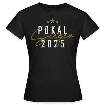 Pokalsieger 2025 - Frauen T-Shirt - Schwarz - Vorne - AI Model Female 172 dark (172cm)
