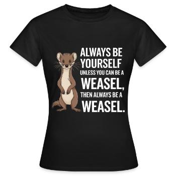 Wiesel - Frauen T-Shirt - Schwarz - Vorne - AI Model Female 172 dark (172cm)