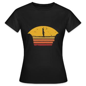 slacklining Slacken Slacklinen Seiltanzen Sport - Frauen T-Shirt - Schwarz - Vorne - AI Model Female 172 dark (172cm)