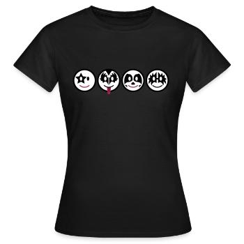 Smiley Kiss Icons (horizontal) 3c - Frauen T-Shirt - Schwarz - Vorne - AI Model Female 172 dark (172cm)