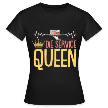 Kellnerin Service Herzschlag Bedienung Servicekraf - Frauen T-Shirt - Schwarz - Vorne - AI Model Female 172 dark (172cm)