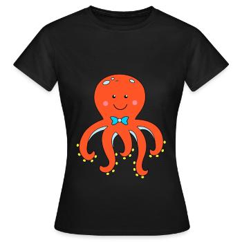 Octopus octopus octopus - Women's T-Shirt - black - Front - AI Model Female 172 dark (172cm)