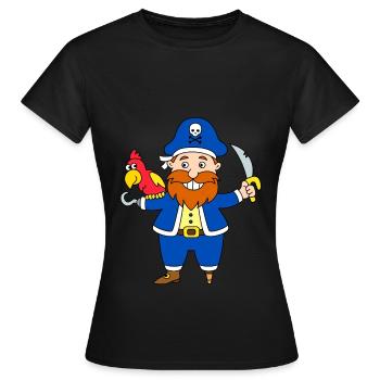Pirate pour les enfants - T-shirt Femme - noir - Devant - AI Model Female 172 dark (172cm)