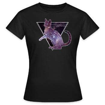 Sagittarus Sternbild Schütze Katze Geschenk - Frauen T-Shirt - Schwarz - Vorne - AI Model Female 172 dark (172cm)