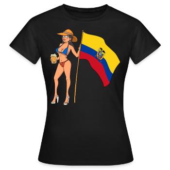 Hot Fan Girl Ecuador - Frauen T-Shirt - Schwarz - Vorne - AI Model Female 172 dark (172cm)