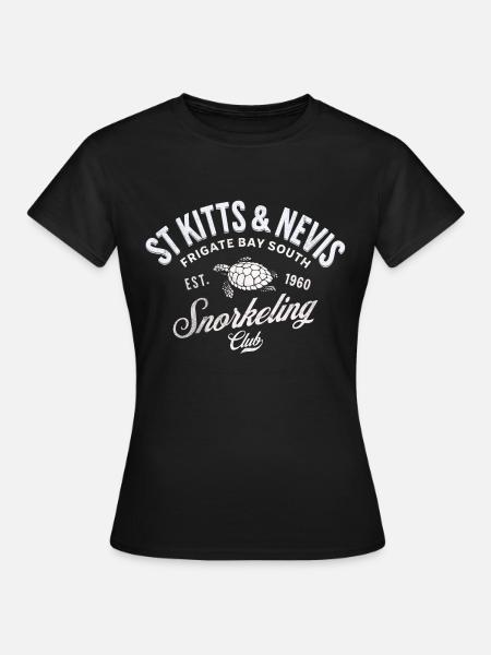 St. Kitts und Nevis Schnorchelclub - Frauen T-Shirt - Schwarz